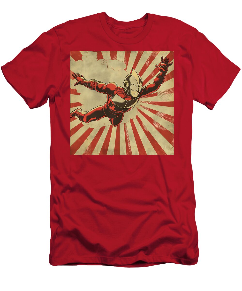 Ultraman Super Hero Comic Book Art 81 Mad Paperairplanes T-Shirt