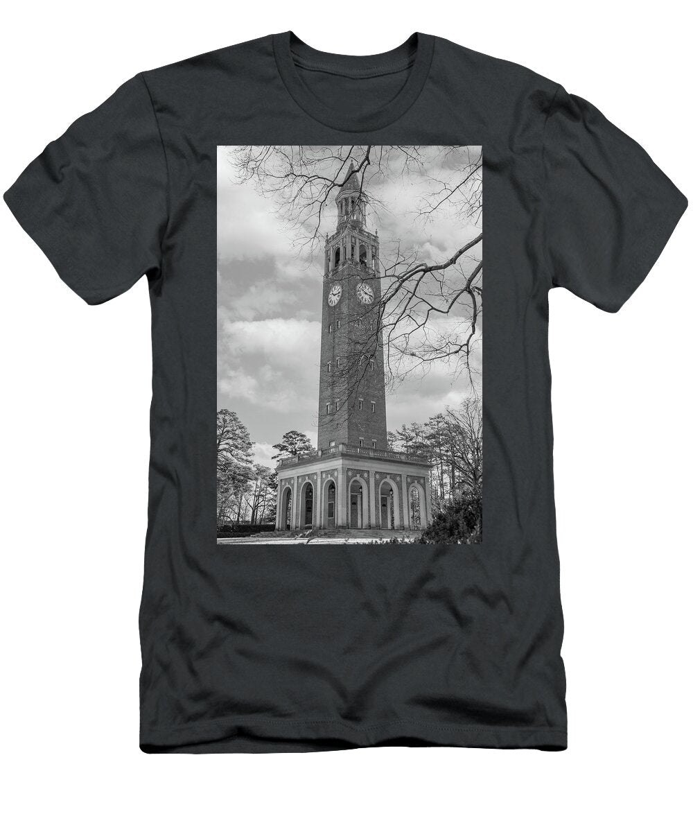 Unc Bell Tower Black and White John Mcgraw T-Shirt