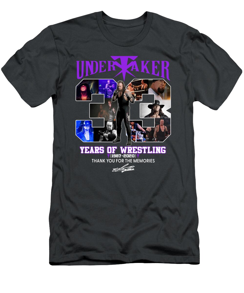 Undertaker 33 Years of Wrestling 1987 2020 Thank You for the Memories Signatures Unisex Fashion Grap Francisco Gomez T-Shirt