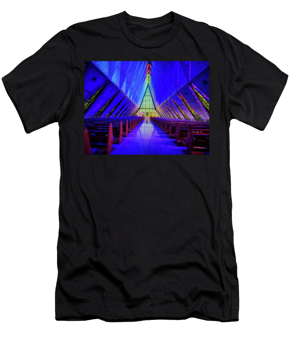United States Air Force Academy Chapel Interior Mountain Dreams T-Shirt
