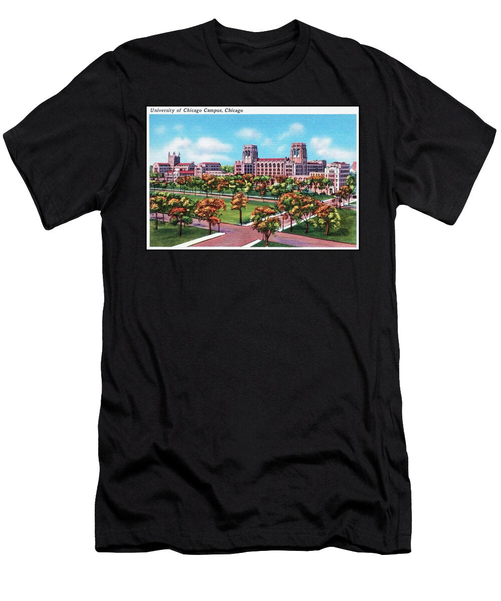 University of Chicago Campus Chicago Illinois Retro Vintage Poster Carol Japp T-Shirt
