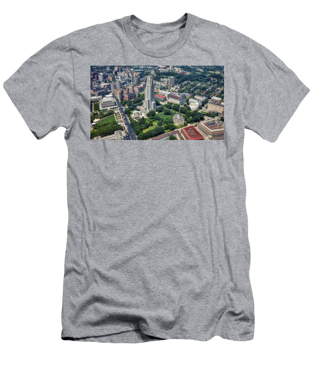 University of Pittsburgh Campus Aerial View Mountain Dreams T-Shirt