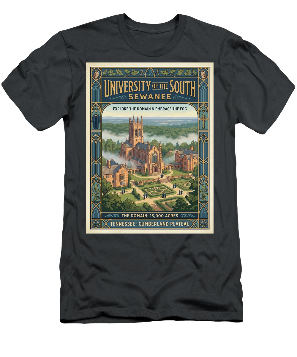 University of the South Campus Iconic Vintage Travel Poster Sampadart Gallery T-Shirt