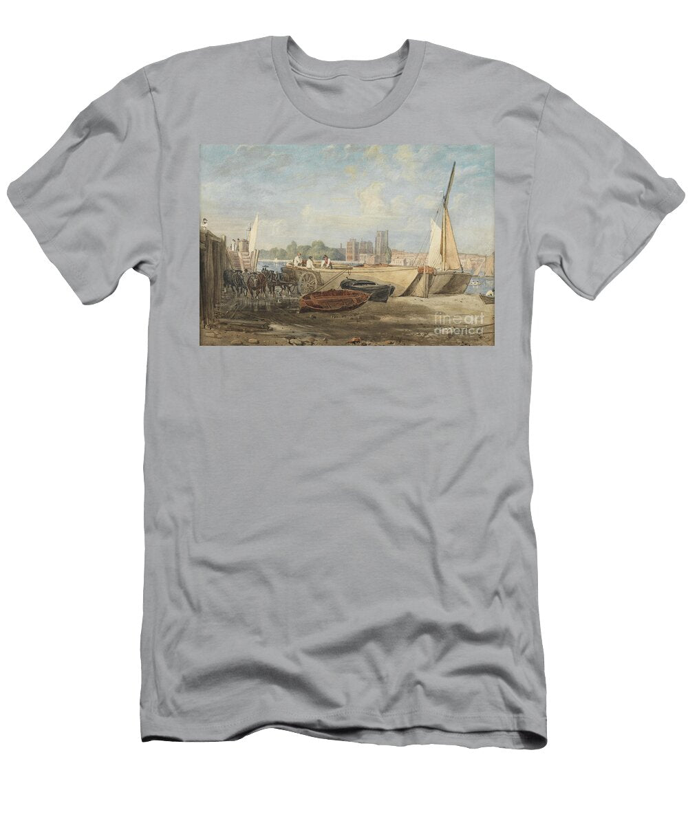 Unloading Barges At Low Tide George Barret Jnr T-Shirt