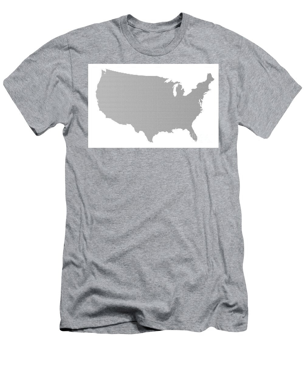 USA Map Halftone Silhouette Bigalbaloo Stock T-Shirt