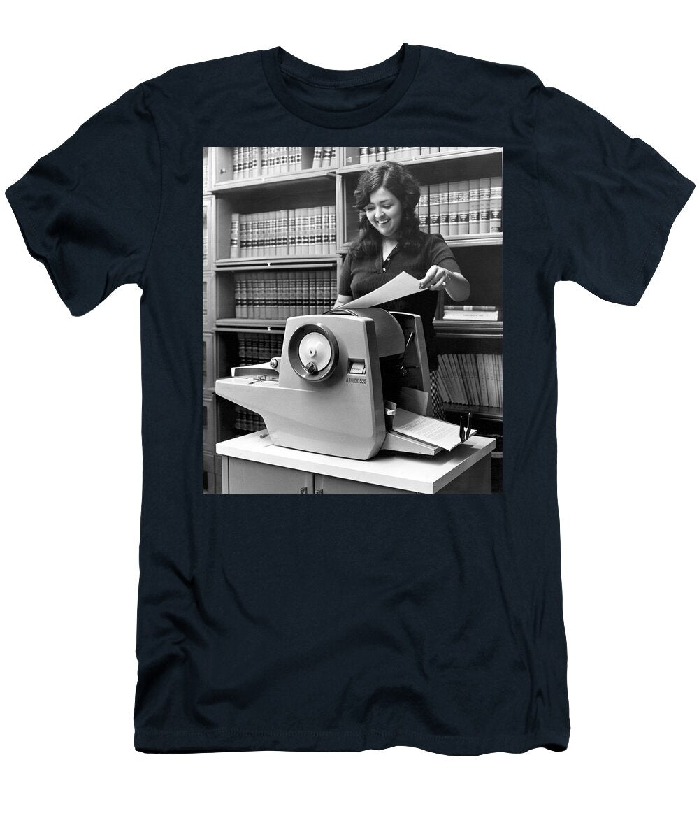 Using a Mimeograph Machine Underwood Archives T-Shirt
