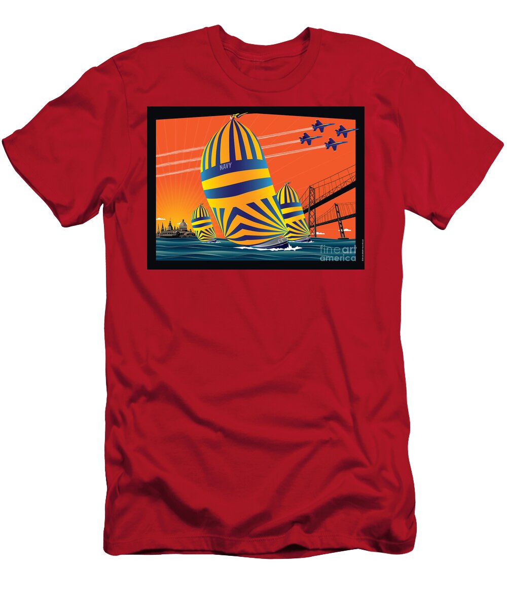 Usna Sunset Sail Joe Barsin T-Shirt