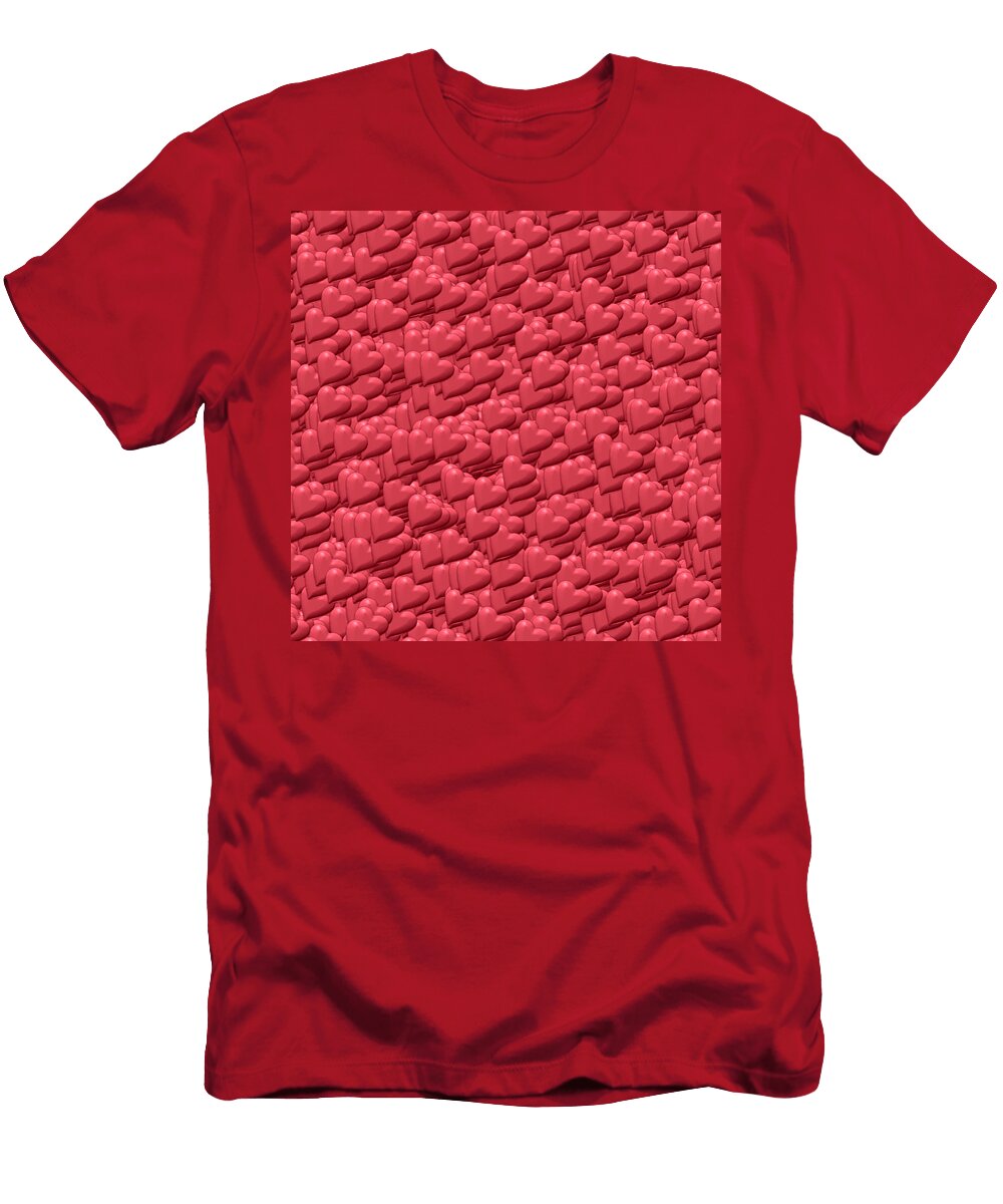 Valentines Hearts Texture Background Valentino Visentini T-Shirt