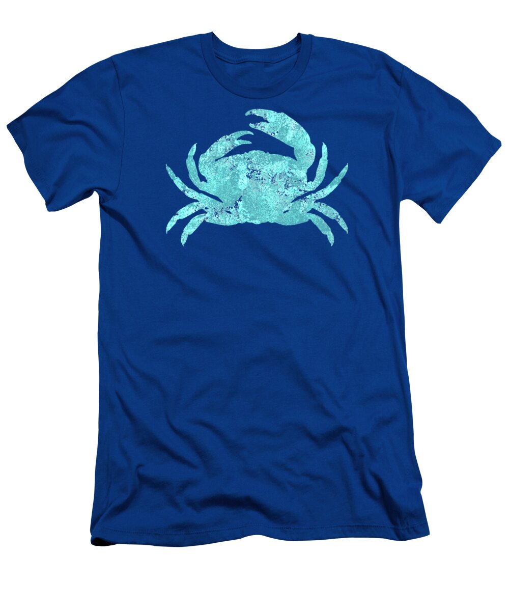 Vibrant Blue Crab Beach House Coastal Art Tina Lavoie T-Shirt