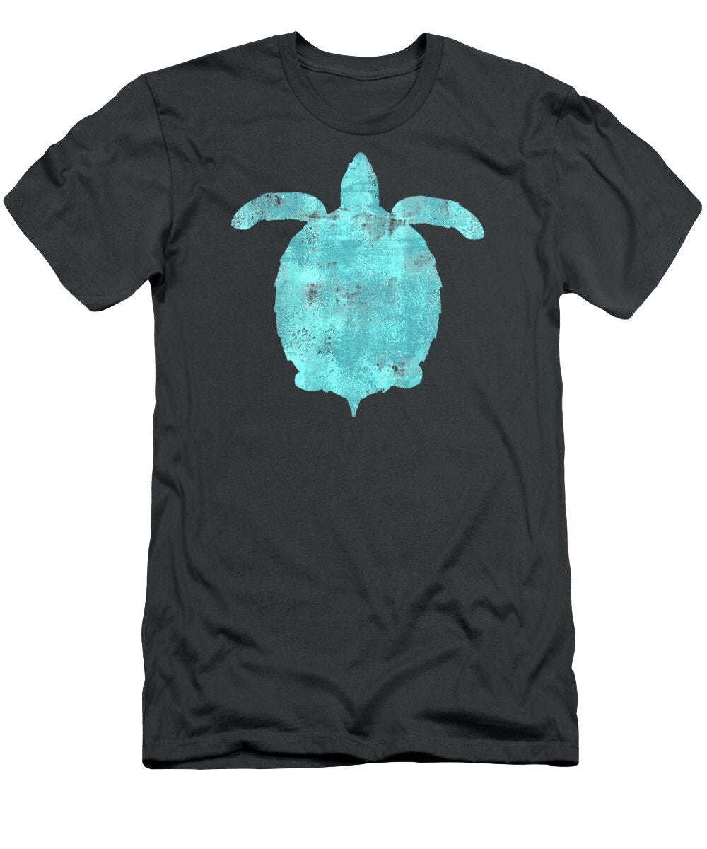 Vibrant Blue Sea Turtle Beach House Coastal Art Tina Lavoie T-Shirt