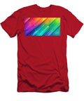 Vibrant Colors Blend Across Diagonal Lines with Halftone Dotted Patterns and Circular Bokeh Effects Odon Czintos T-Shirt