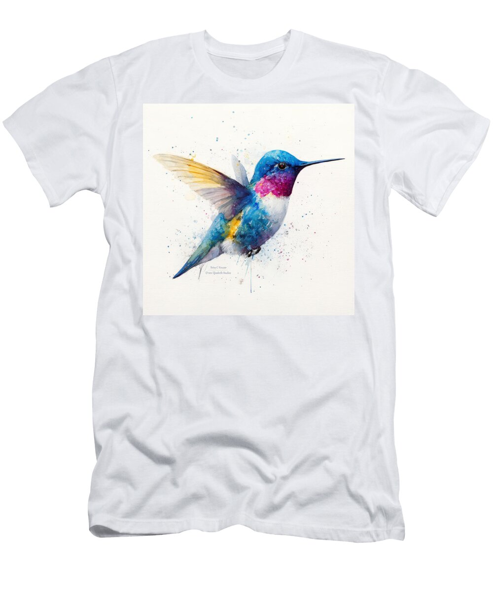 Vibrant Hummingbird in Flight Betsy Knapp T-Shirt