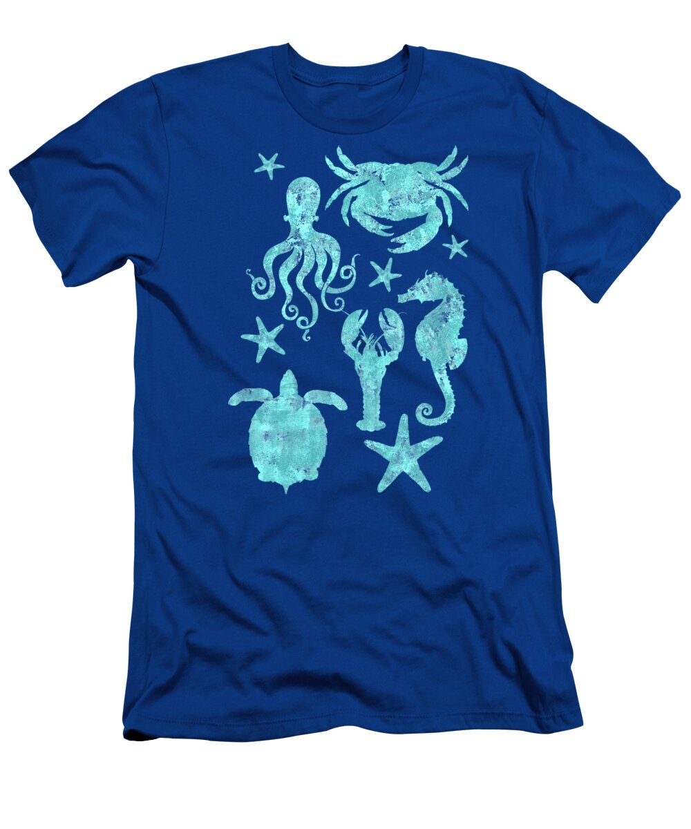 Vibrant Marine Life Beach House Coastal Art Tina Lavoie T-Shirt