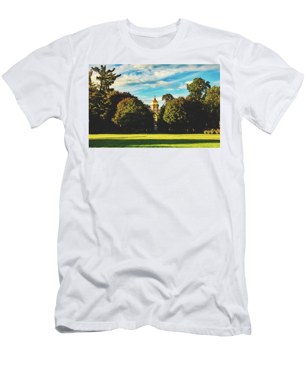 View of the Golden Dome University of Notre Dame Library of Congress T-Shirt