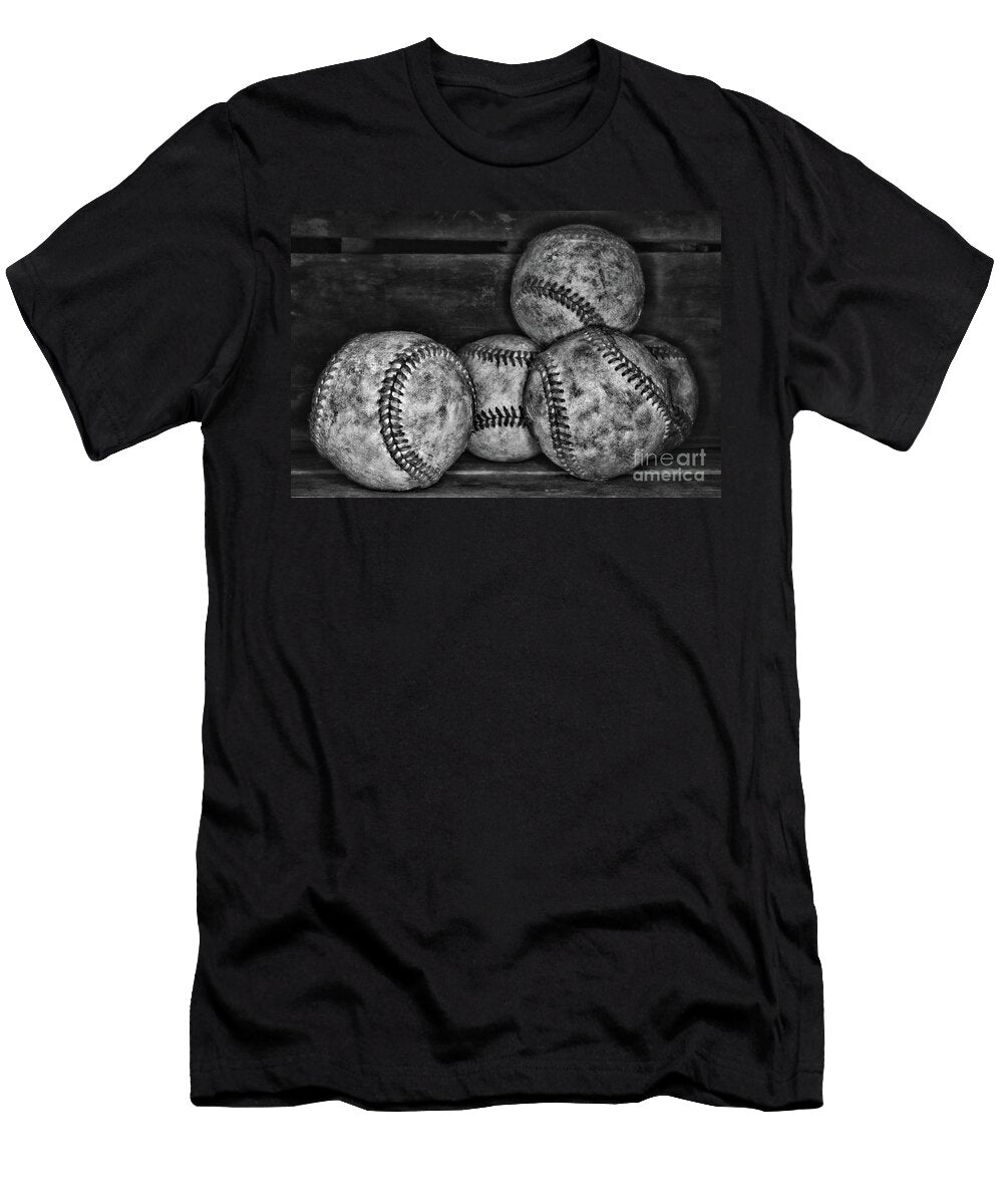 Vintage Baseballs in Black and White Paul Ward T-Shirt