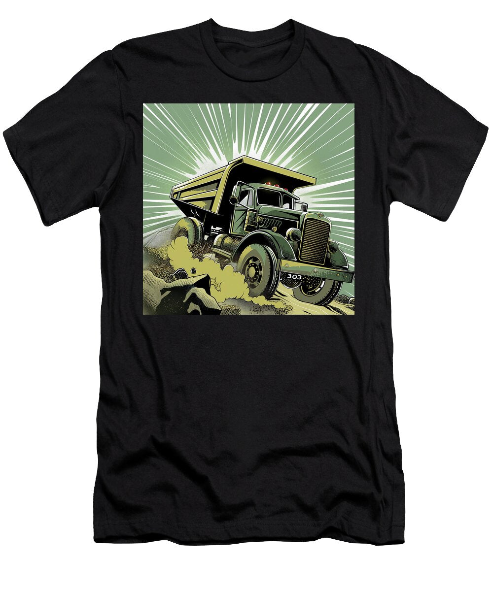 Vintage Dump Truck Rolling Comic Book Art 33 Mad Paperairplanes T-Shirt