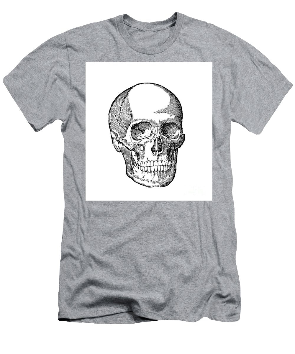 Vintage Human Skull Drawing Pete Klinger T-Shirt