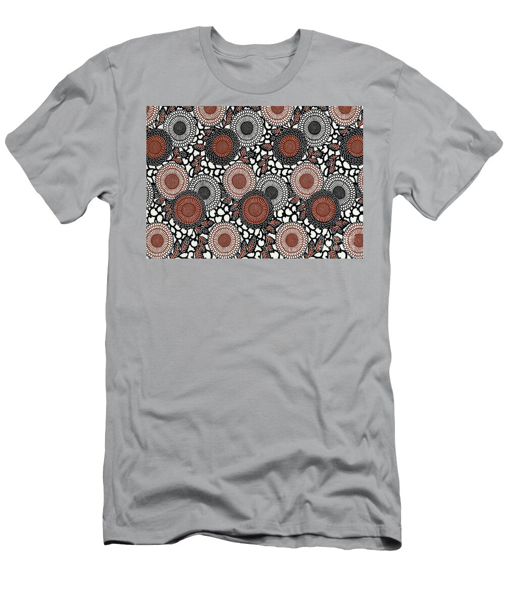 Vintage Japanese Pattern Design with Chrysanthemums Japanese School T-Shirt