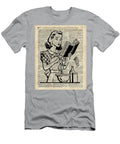 Vintage Stencil of Cooking Girl Over Old Dictionary Book Page Jacob Kuch T-Shirt