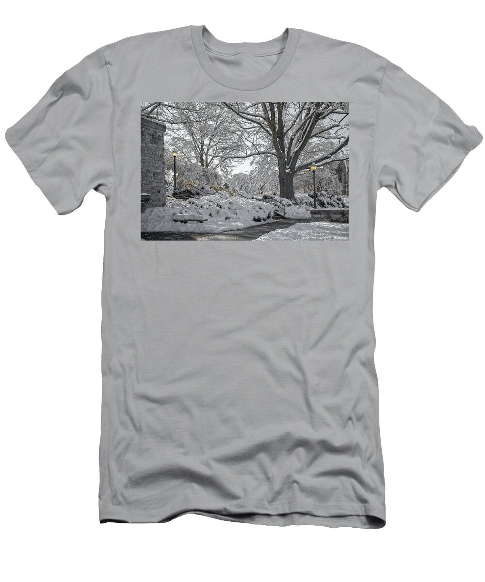 Virginia Tech Campus Snowy Sunday Betsy Knapp T-Shirt