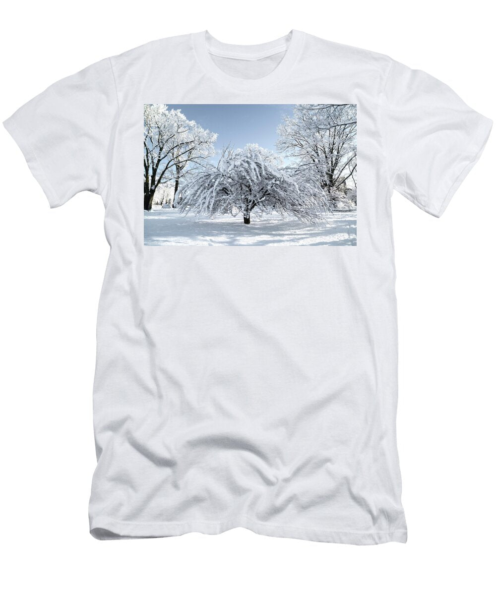 Virginia Tech Campus the Snowy Tree Betsy Knapp T-Shirt