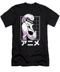 Waifu Halftone Seductive Anime Girl Licking Lips Licensed Art T-Shirt