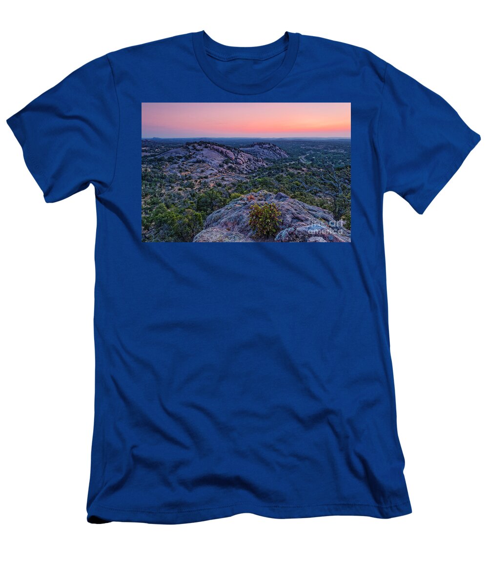 Waiting for Sunrise At Turkey Peak Enchanted Rock Fredericksburg Texas Hill Country Silvio Ligutti T-Shirt