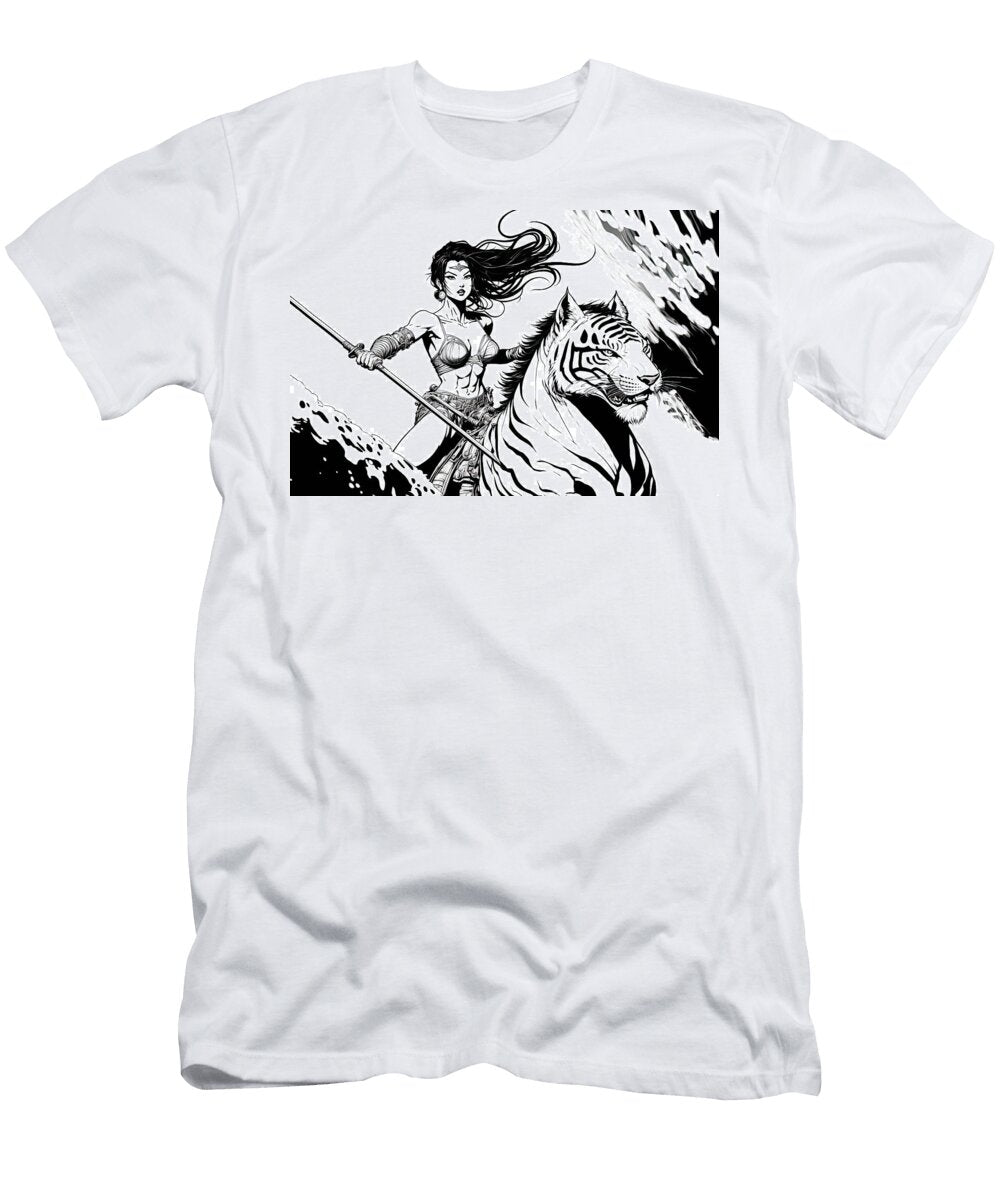 Warrior Princess on Tiger Koalafish T-Shirt