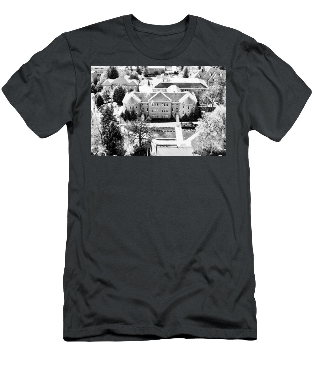 Washington State University Campus Aerial View Pullman Black and White Dmr Filho T-Shirt