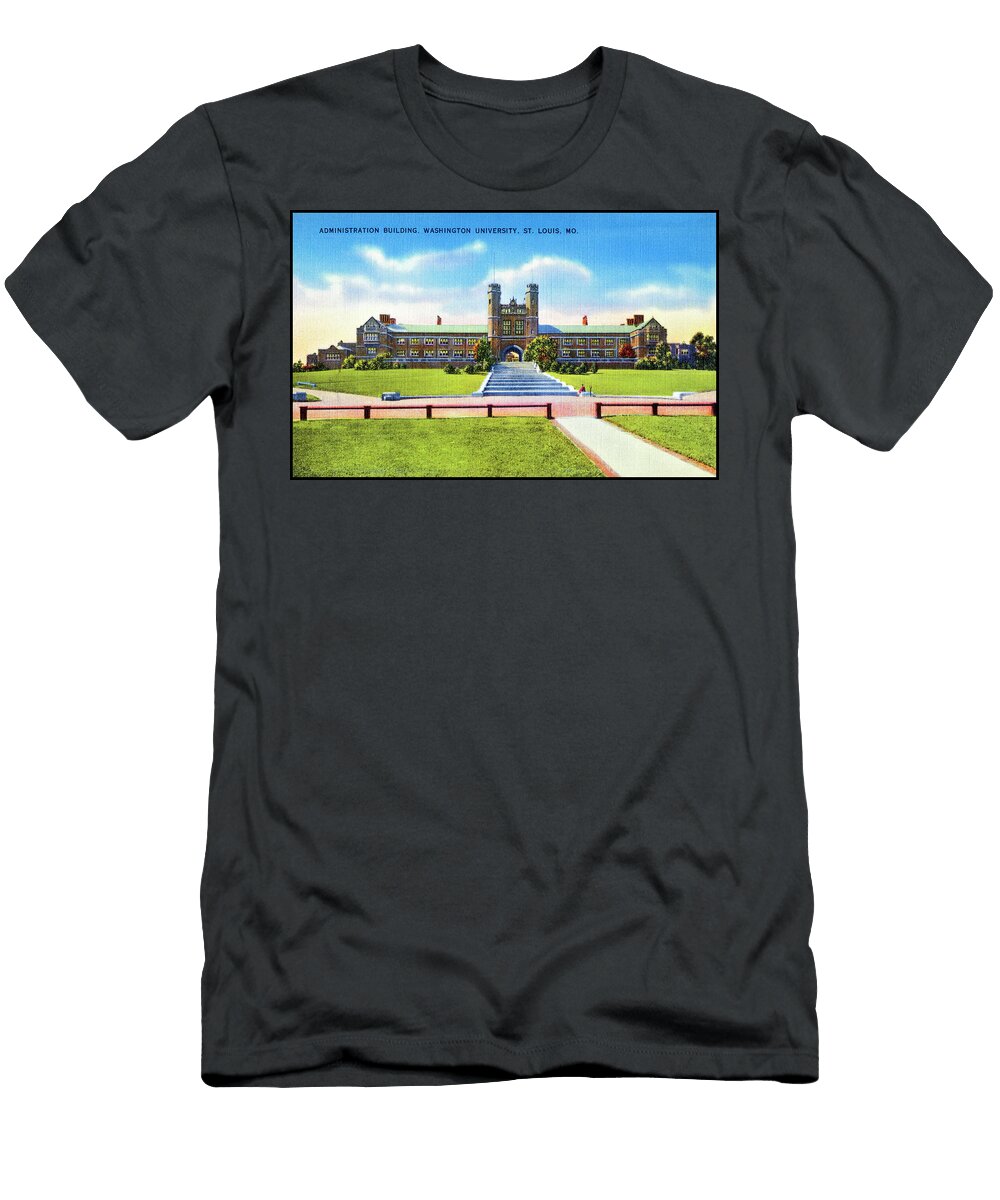 Washington University St Louis Administration Building Retro Vintage Poster Carol Japp T-Shirt