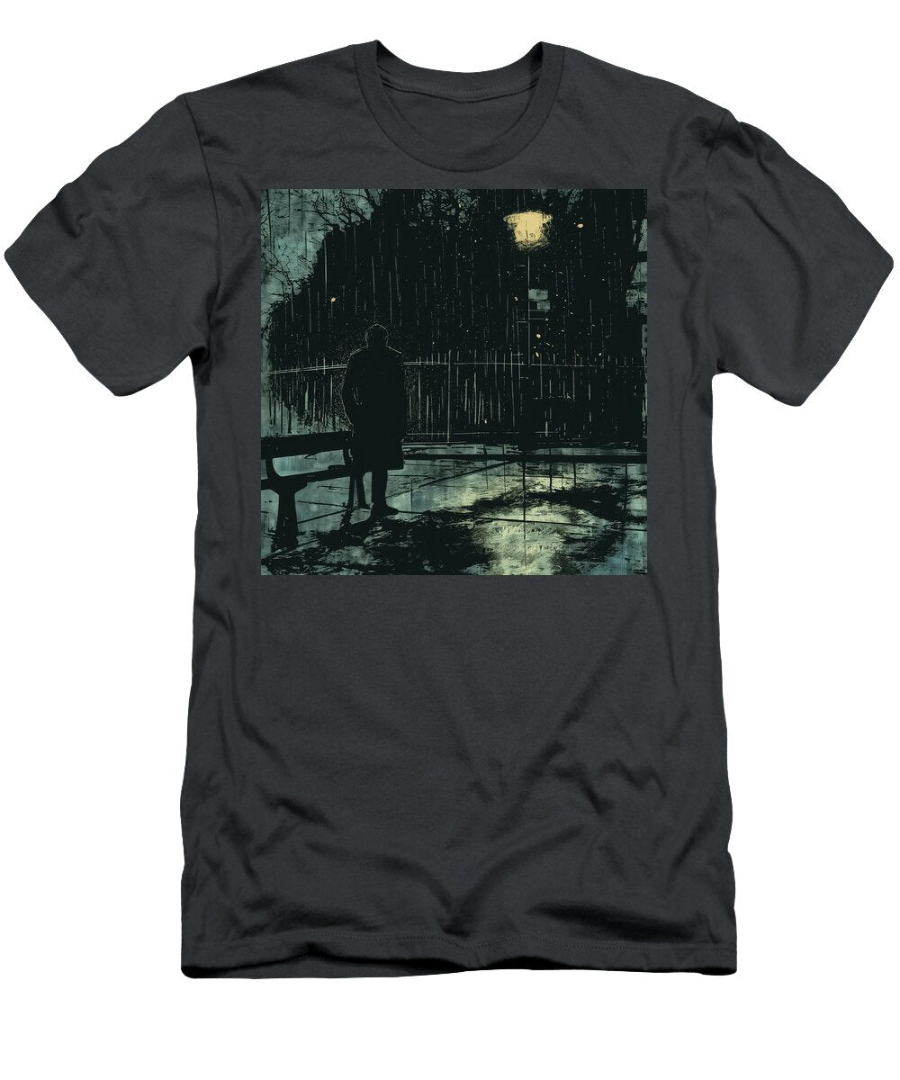 Watcher on Rainy Night Comic Book Panel 143 Mad Paperairplanes T-Shirt