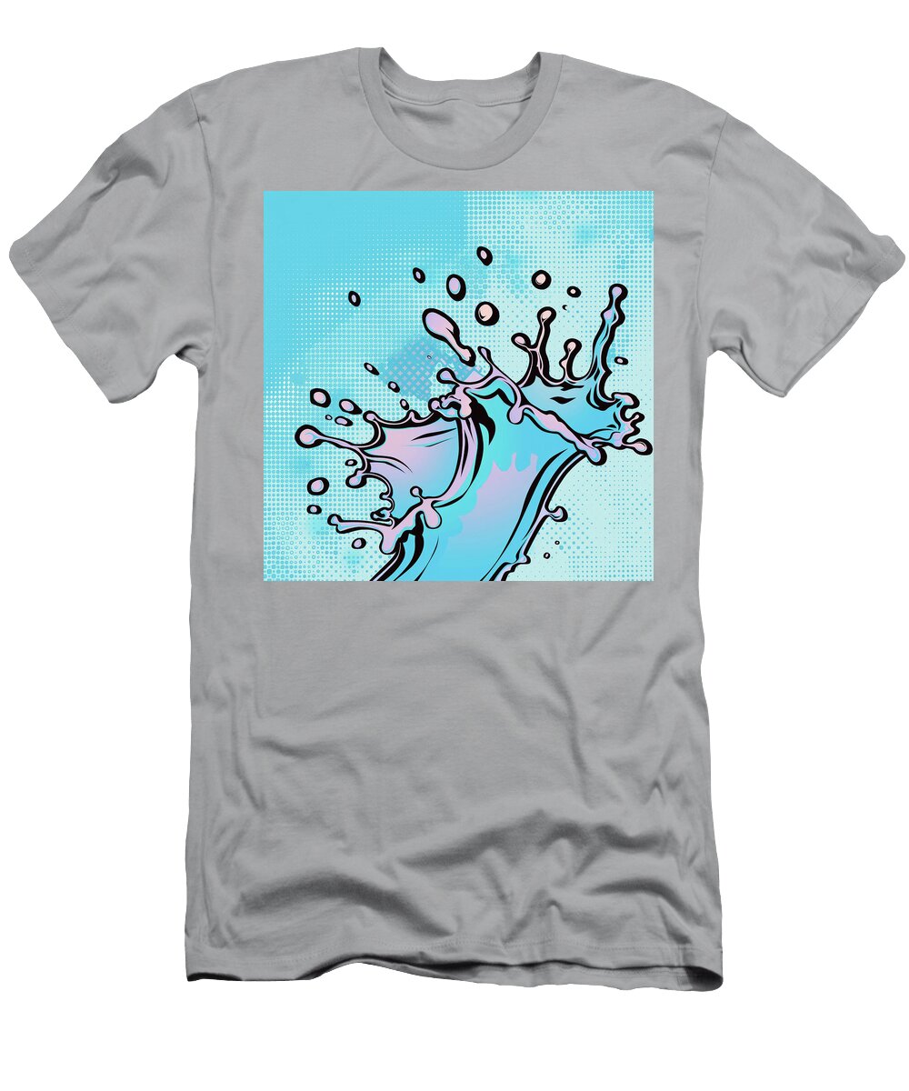 Water Splash Comic Book Panel 123 Mad Paperairplanes T-Shirt