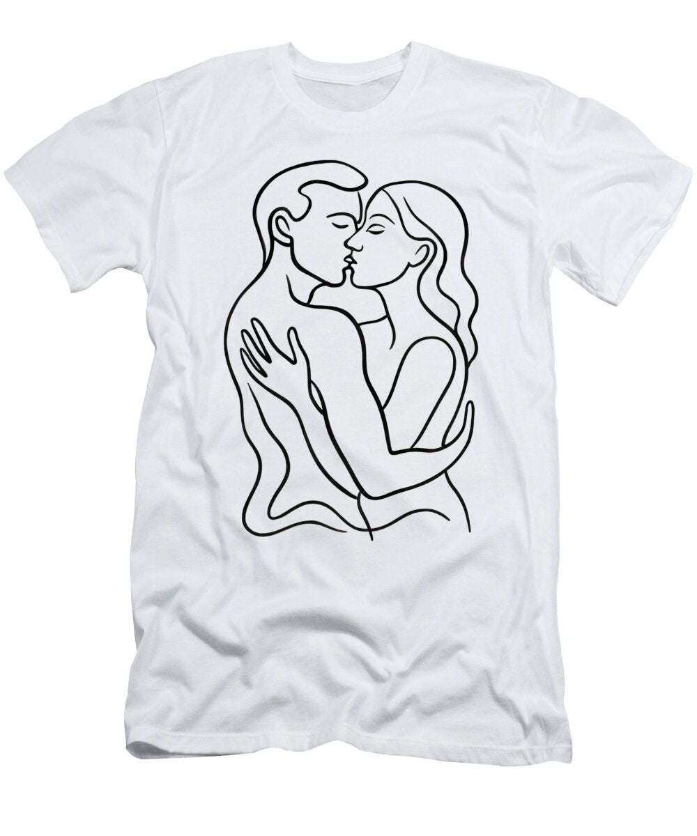 Waves of Affection a Bold Line Embrace Mounir Khalfouf T-Shirt