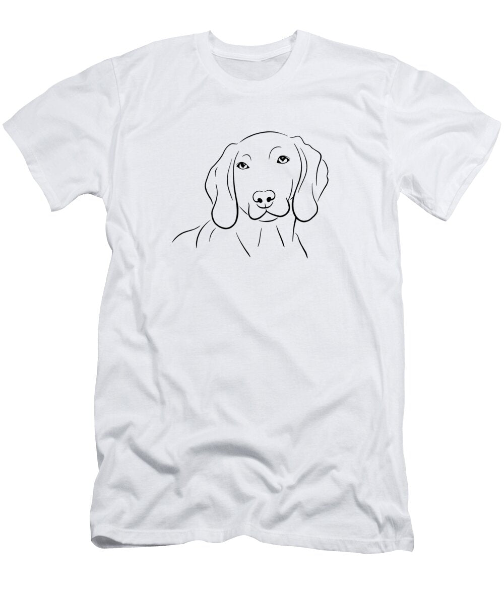 Weimaraner Dog Line Drawing Lj Knight T-Shirt