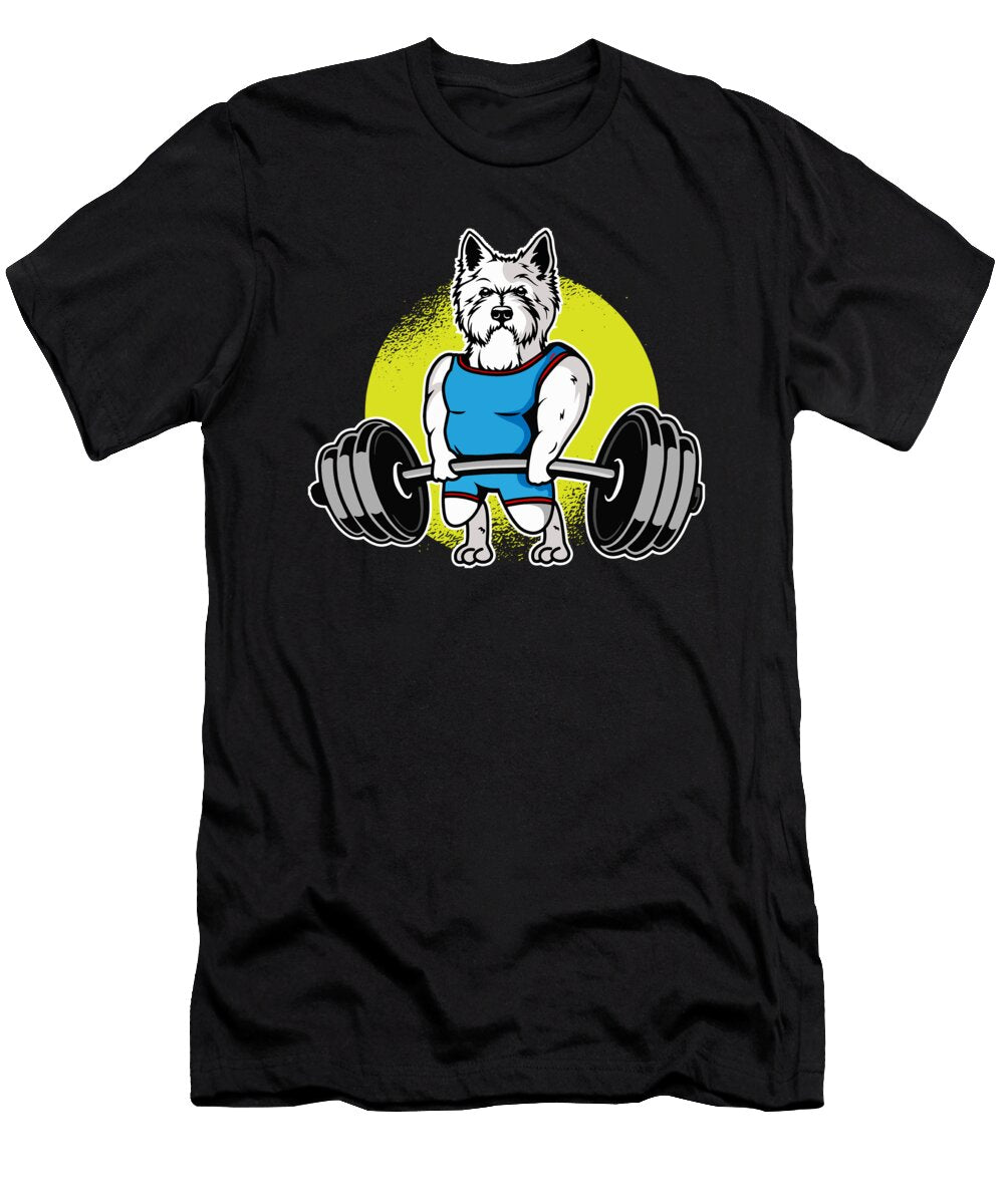 West Highland White Terrier Weightlifting I Maximus Designs T-Shirt