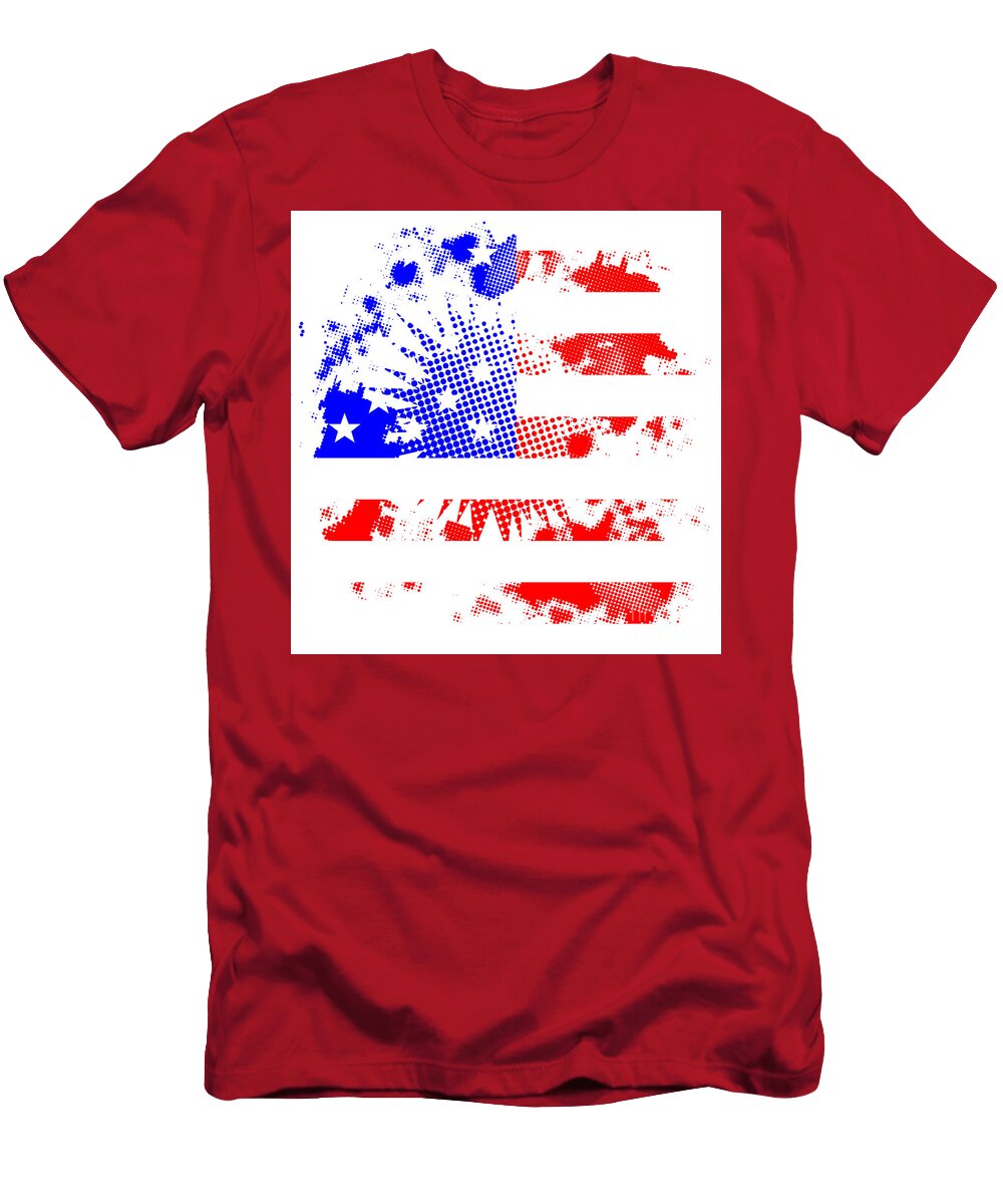 White Halftone Grunge USA Flag Background Bigalbaloo Stock T-Shirt