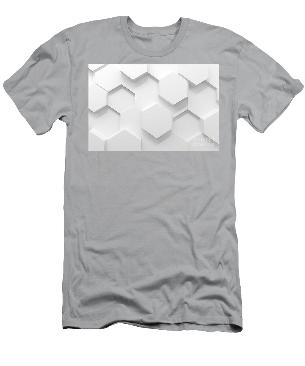 White Hexagon Background with Copy Space 3d Illustration N Akkash T-Shirt