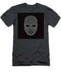 White Line Art Face on Black Background Murpe Kulaika T-Shirt