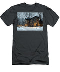 Winter Snowy Scene Historic Building Exterior Princeton University Nassau Hall Snowy Winter Day Cozy Grover Mcclure T-Shirt