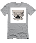 Wolf Running Over Pirate Ship Crest Scratchboard Aloysius Patrimonio T-Shirt