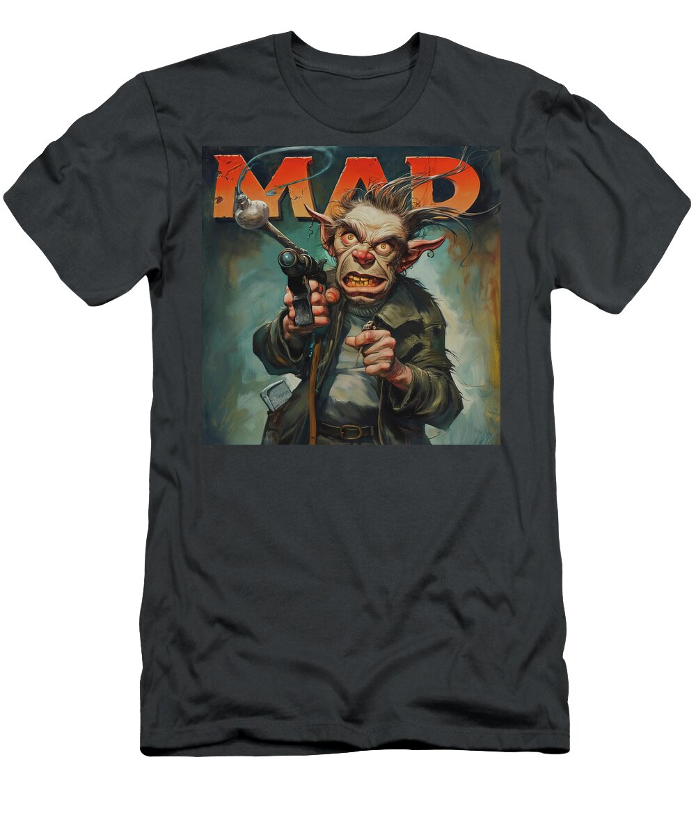 Wolfman with a Gun Mad Comic Book Cover 19 Mad Paperairplanes T-Shirt
