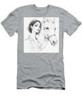 Woman and Horse in Soft Sketch Paul Gold T-Shirt