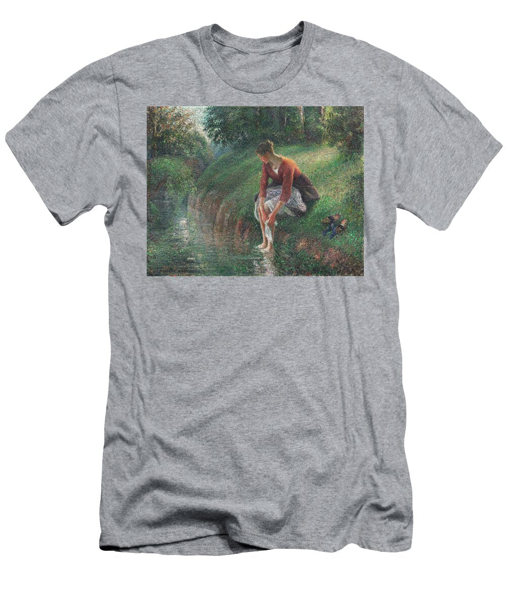 Woman Bathing Her Feet in a Brook Motionage Designs T-Shirt