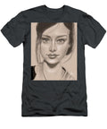 Woman in Beige Jim Stetson T-Shirt