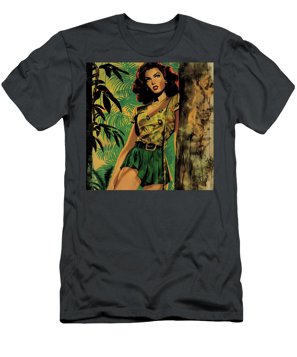 Woman in the Jungle Comic Book Panel 148 Mad Paperairplanes T-Shirt