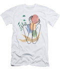 Woman Lady Girl Minimal Hands Body Line Art Wataercolor Abstract Fashionable Leaves and Shapes Mounir Khalfouf T-Shirt