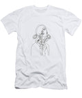 Woman Portrait Elegant Floral Line Art Mounir Khalfouf T-Shirt