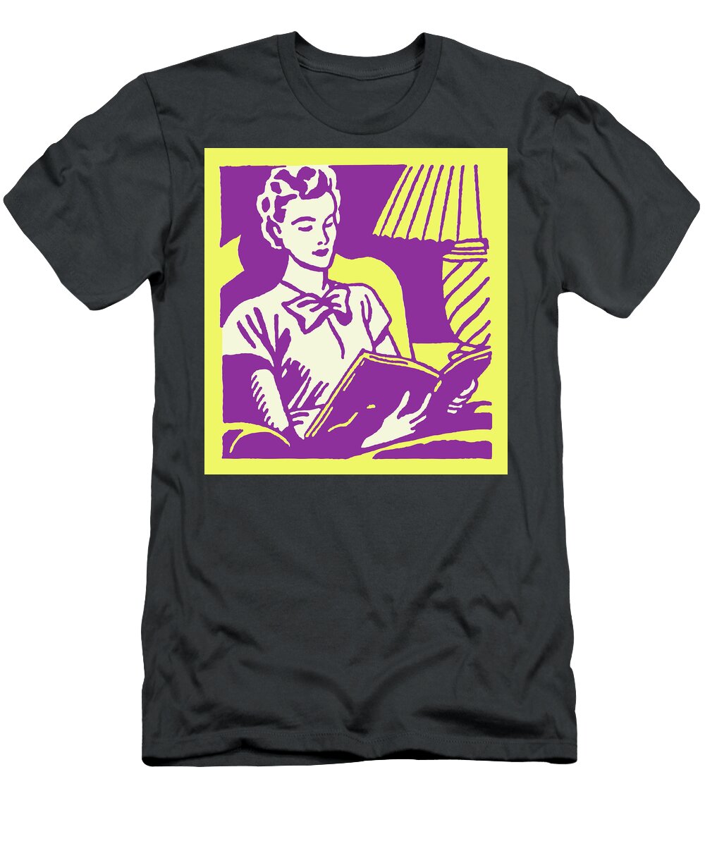 Woman Reading in Armchair Csa Images T-Shirt