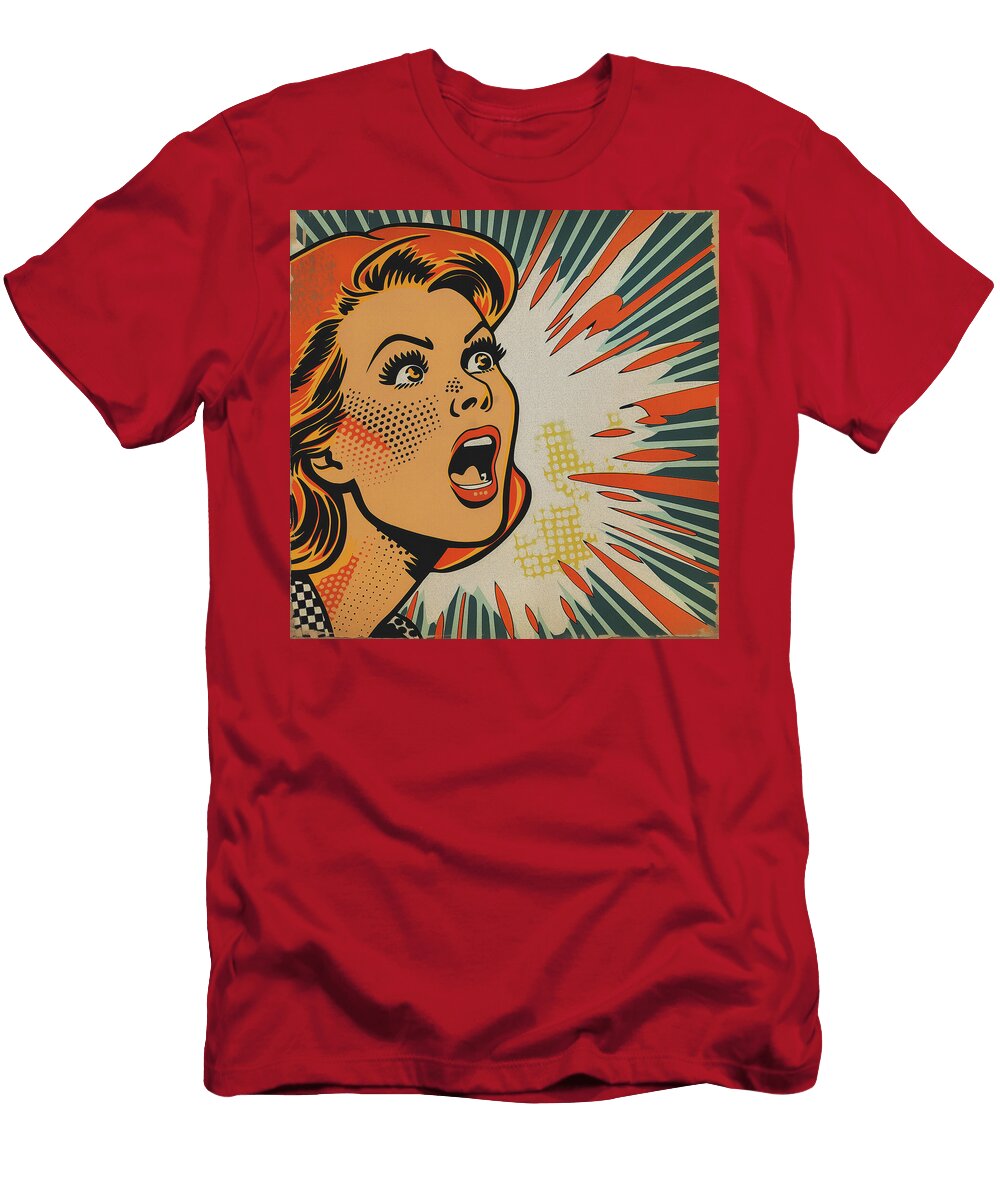 Woman Shouts to Be Heard Comic Book Art 77 Mad Paperairplanes T-Shirt