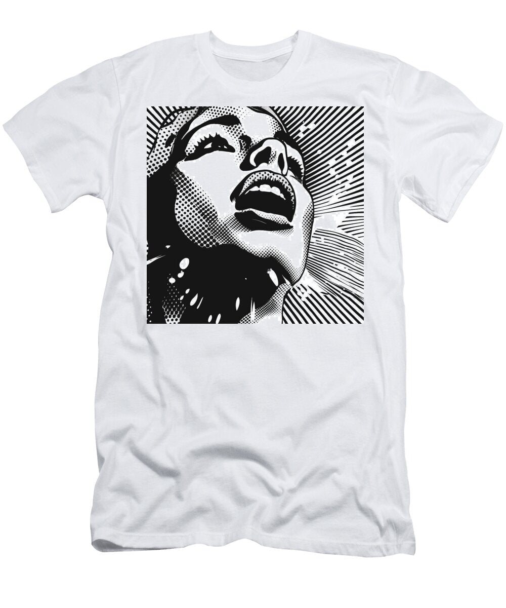 Woman Singing Out Loud Comic Book Art 35 Mad Paperairplanes T-Shirt